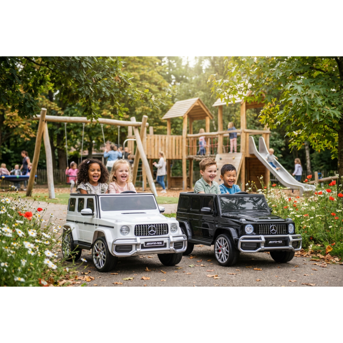 Elektrische Kinderauto MERCEDES G63-AMG 24 Volt 4X4 Grijs Metallic 2 Persoons
