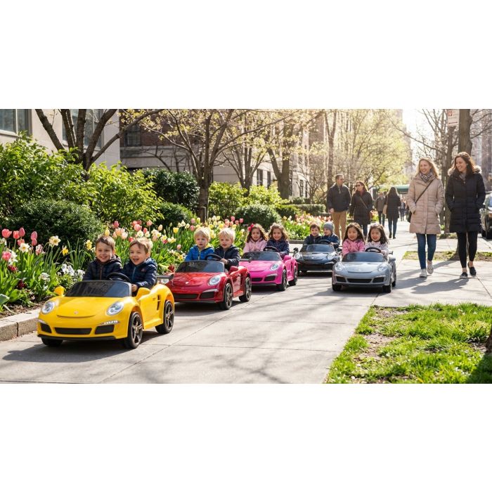 Accu Auto Porsche RUF Speed Geel 4X4 24 Volt 2 persoons