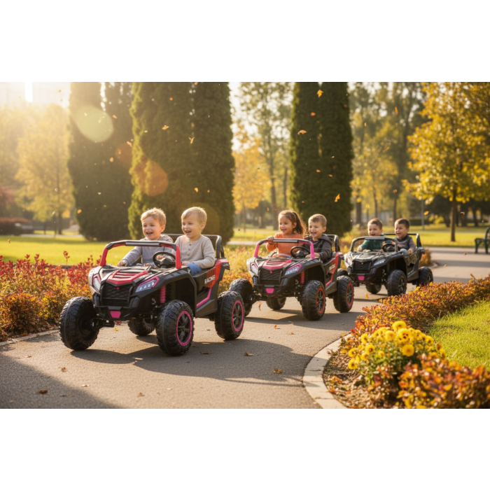 Elektrische Kinderbuggy PhantomXL 24V 4X4 Zwart 2 Persoons