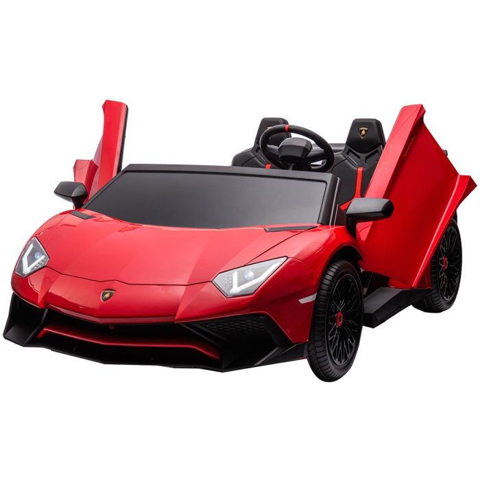 Elektrische kinderauto Lamborghini Aventador SV XXL 2 pers. 24V EVA banden Rood met RC