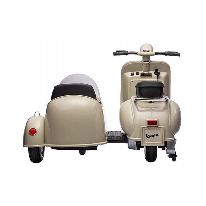 Elektrische Vespa Kind met Zijspan beige 12 Volt
