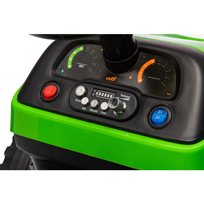 Kinder Accu Tractor Labor met aanhanger Groen 24V