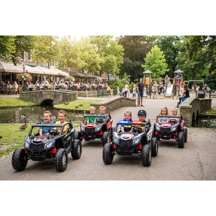 Elektrische Kinderbuggy Proton Politie 2 Persoons 4X4 24 Volt
