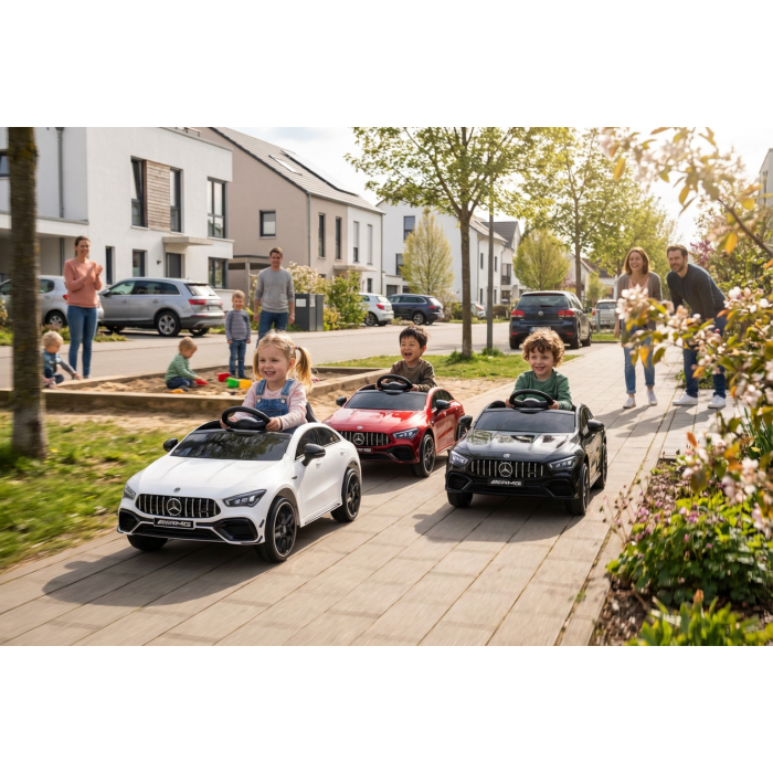 Accu Kinderauto Mercedes CLA45s AMG Rood metallic