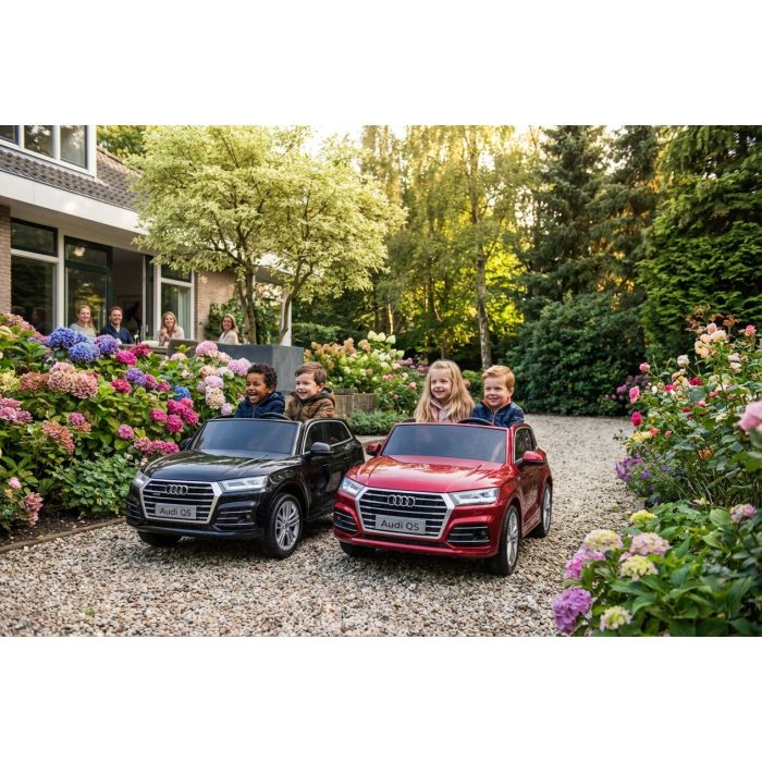 Accu Kinderauto Audi Q5 Zwart Metallic 4X4 2 Persoons 24V