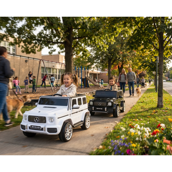 Accu Kinderauto Mercedes G63 AMG Zwart metallic