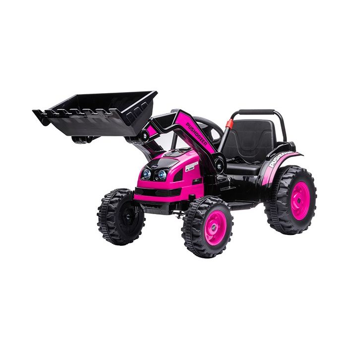 Kinder Accu Tractor met Schep Roze