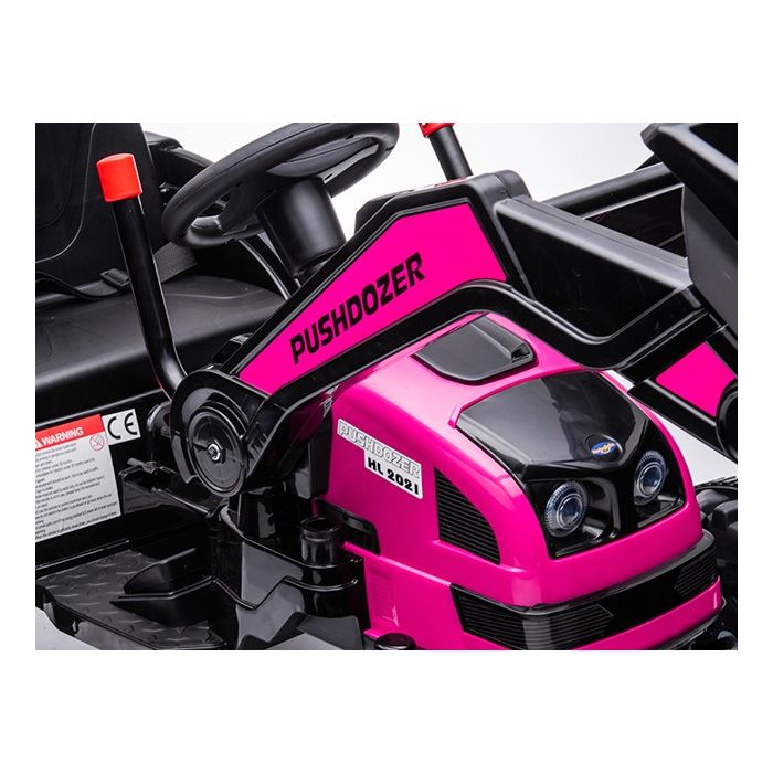 Kinder Accu Tractor met Schep Roze