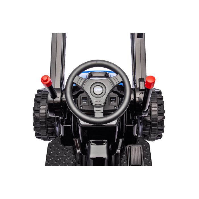 Kinder Accu Tractor met loader en aanhanger Roze