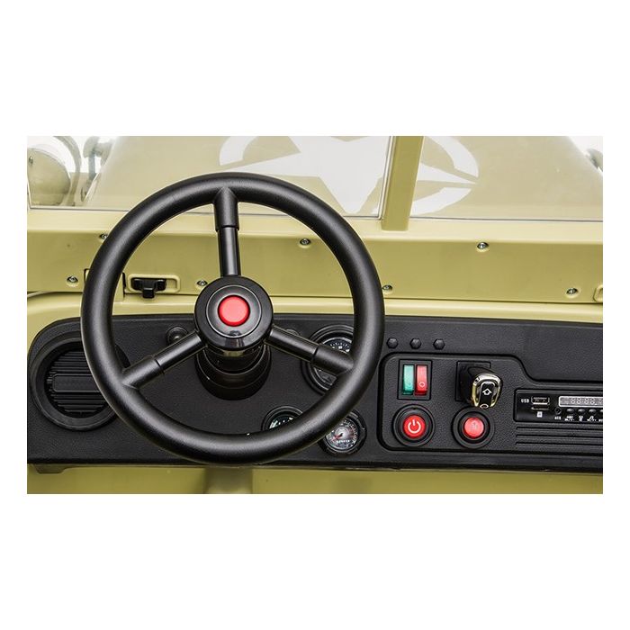 Elektrische Leger-Jeep 4X4 24 Volt 3 Persoons