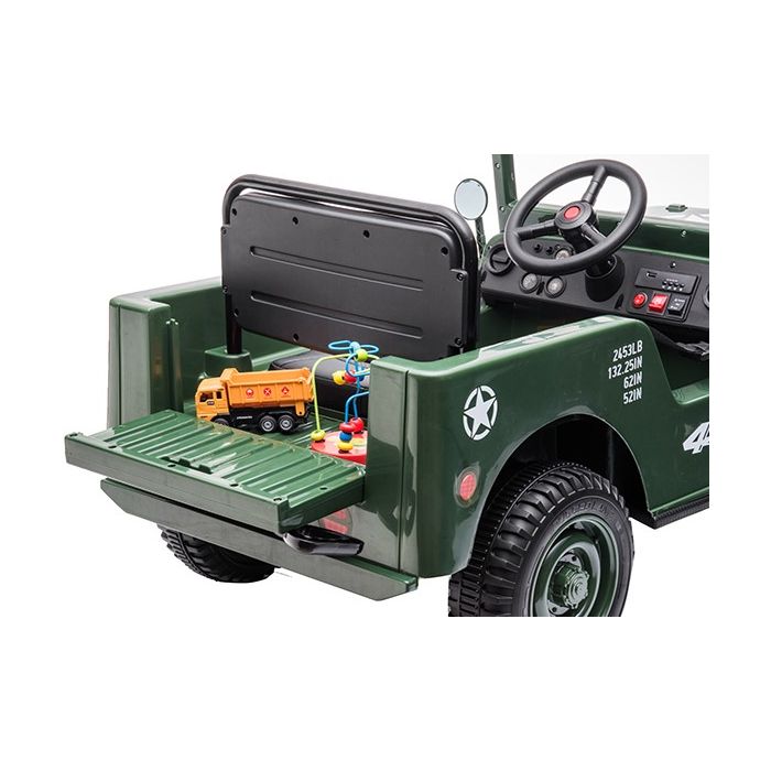 Elektrische Leger-Jeep 4X4 12Volt Donker Groen 1 persoons