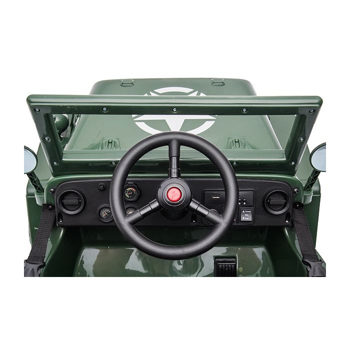 Elektrische Leger-Jeep 4X4 12Volt Olijf Groen 1 persoons