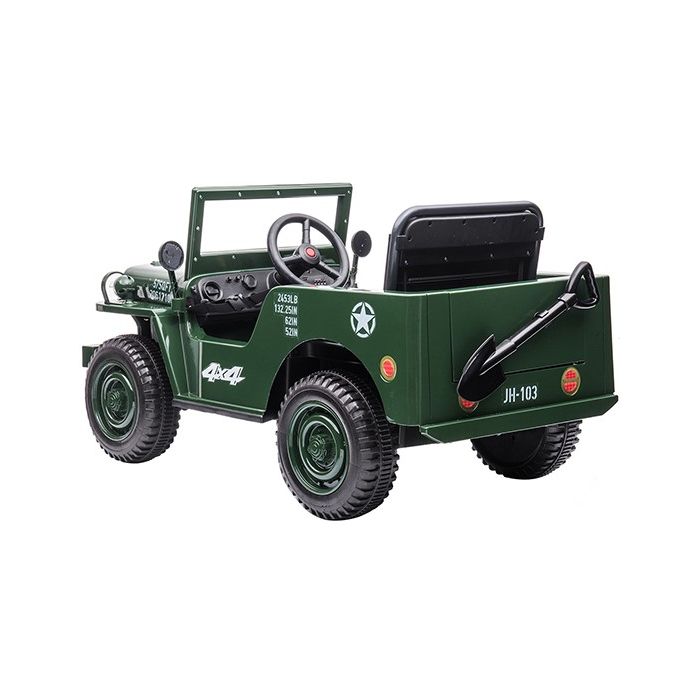 Elektrische Leger-Jeep 4X4 12Volt Donker Groen 1 persoons