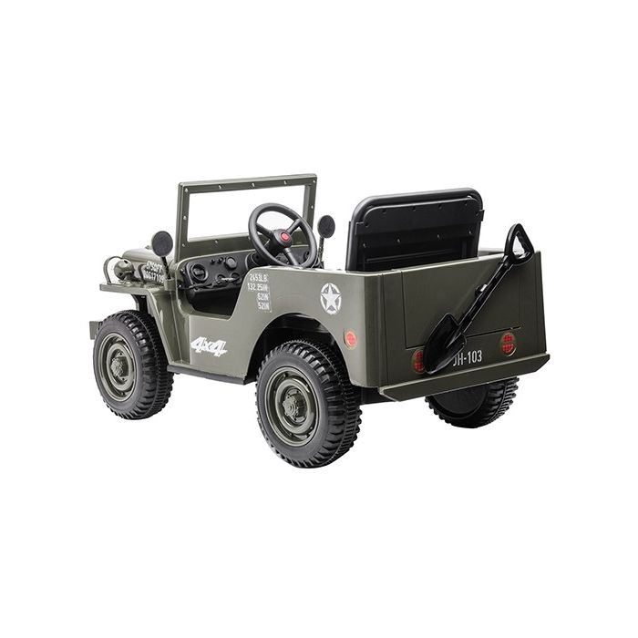 Elektrische Leger-Jeep 4X4 12Volt Olijf Groen 1 persoons