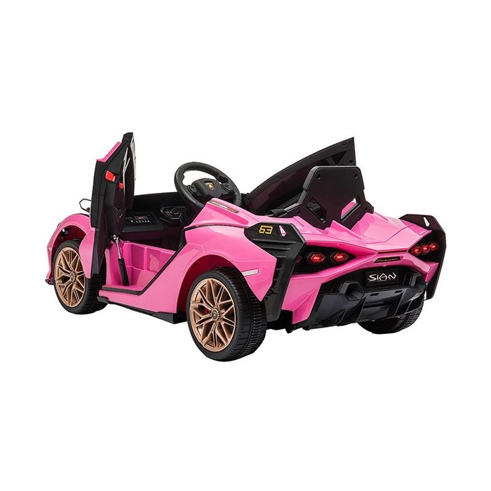 Elektrische Kinderauto Lamborghini Sian Roze 4X4 12Volt Vleugeldeuren