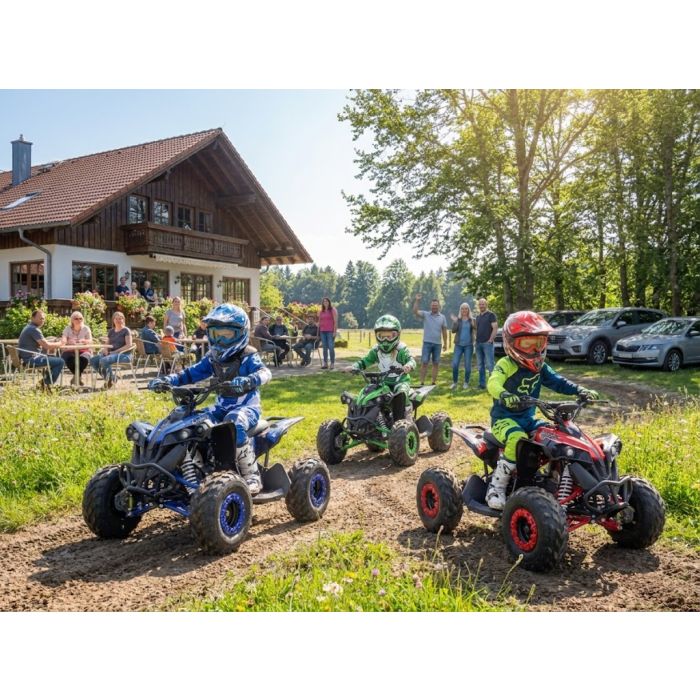 Elektrische Midi Quad CYCLONE Rood 1200W BRUSHLESS 48Volt LCD-Scherm