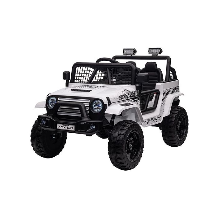 Elektrische kinderjeep Racer Wit 24V 4X4