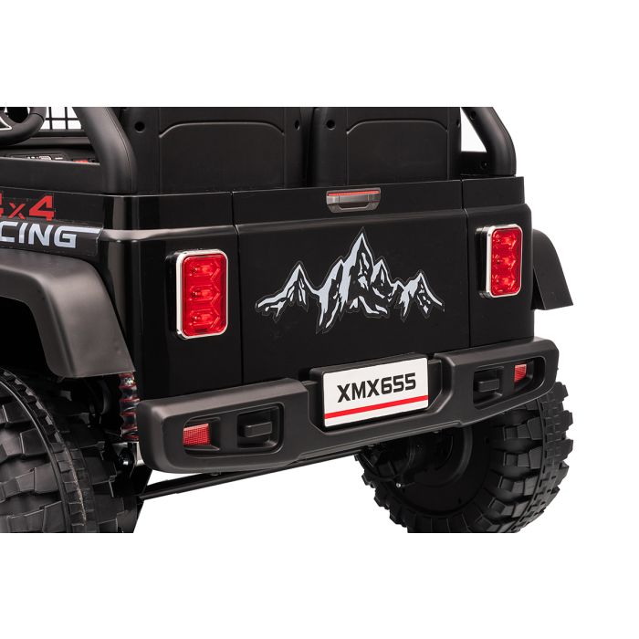 Elektrische kinderjeep Gravity Zwart 24Volt 4X4 2 persoons