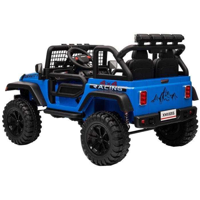 Elektrische kinderjeep Gravity Blauw 24Volt 4X4 2 persoons