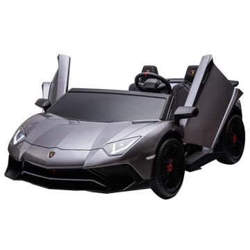Elektrische kinderauto Lamborghini Aventador SV XXL 2 pers. 24V EVA banden Nardo Grijs met RC