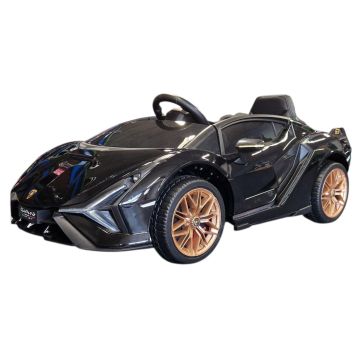 Elektrische Kinderauto Lamborghini Sian Zwart Metallic 4X4 12Volt Vleugeldeuren