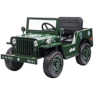 Elektrische Leger-Jeep 4X4 12Volt Donker Groen 1 persoons