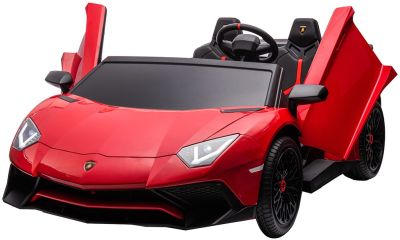 Elektrische kinderauto Lamborghini Aventador SV XXL 2 persoons 24V EVA banden Rood met RC