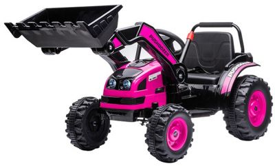 Kinder Accu Tractor met Schep Roze