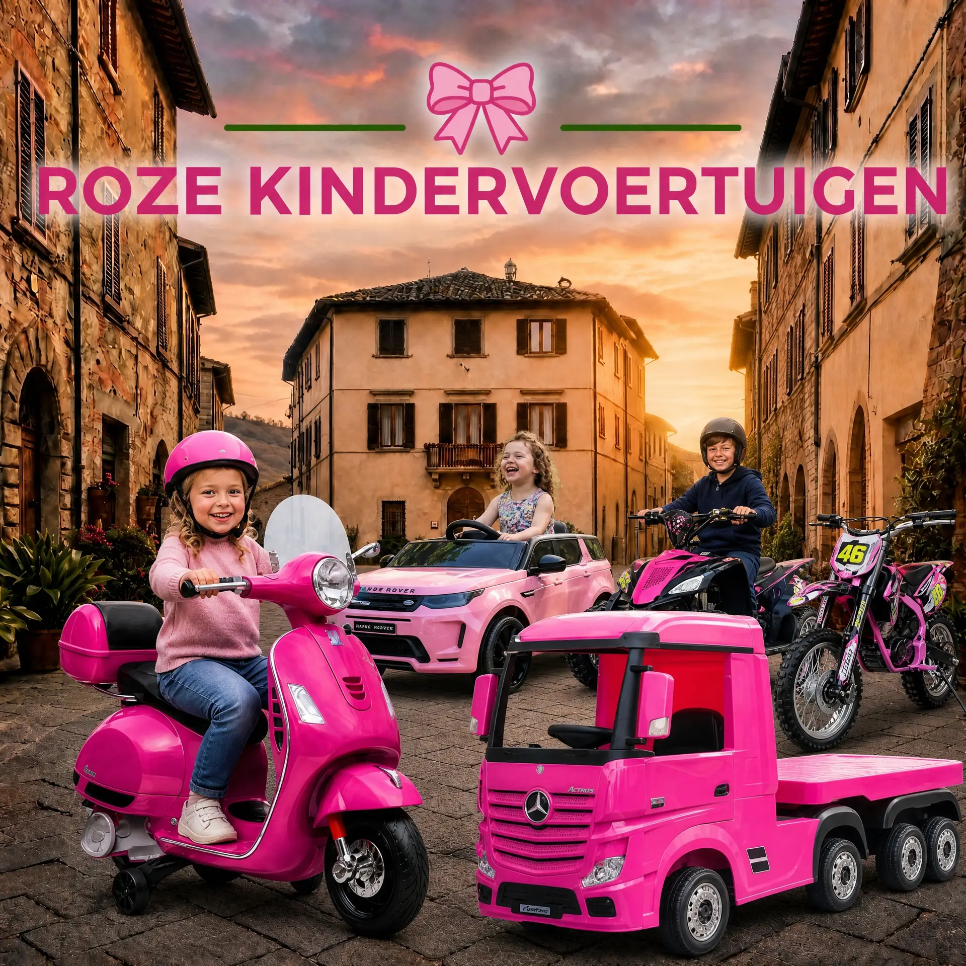 roze kindervoertuigen